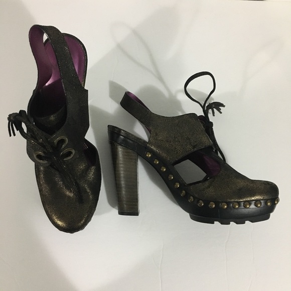 *Sold*Coach Poppy Rena Leather Platform Heels Sz 9.5 B - Picture 5 of 15